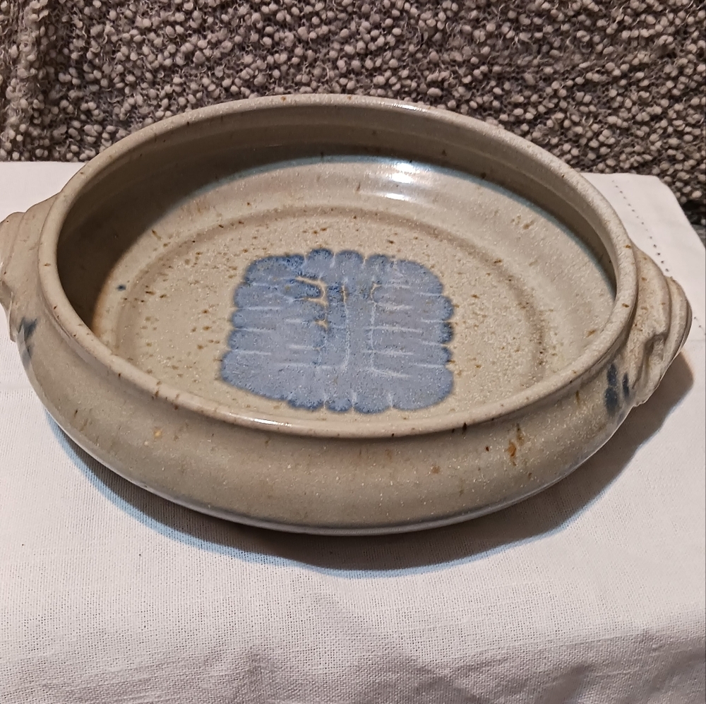 Bogan Studio Pottery- Maryland - Central Glaze Quiche / Pie Dish Stamped
